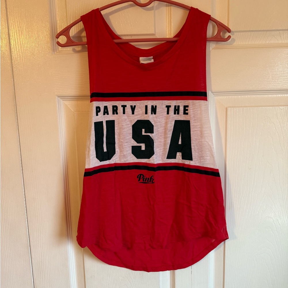 PINK Victoria's Secret Patriotic Graphic Tank